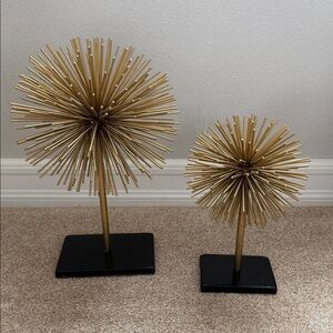 Gold Starburst Sculptures - Set of 2